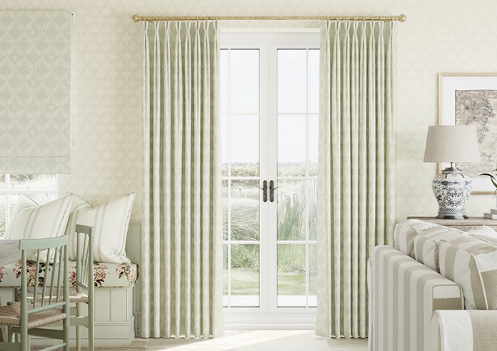 Trellis Prints, Vine and Bloom Bud Green - Made to Measure Curtains - Image 3